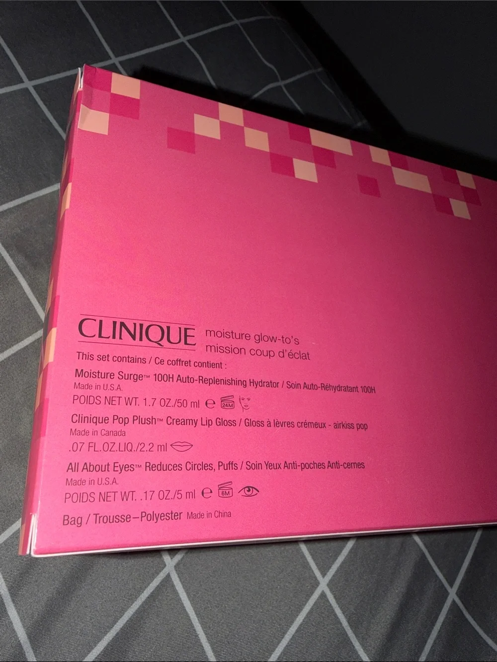 NEW Clinique Moisture Glow-To's Set — Peach & Silver SET